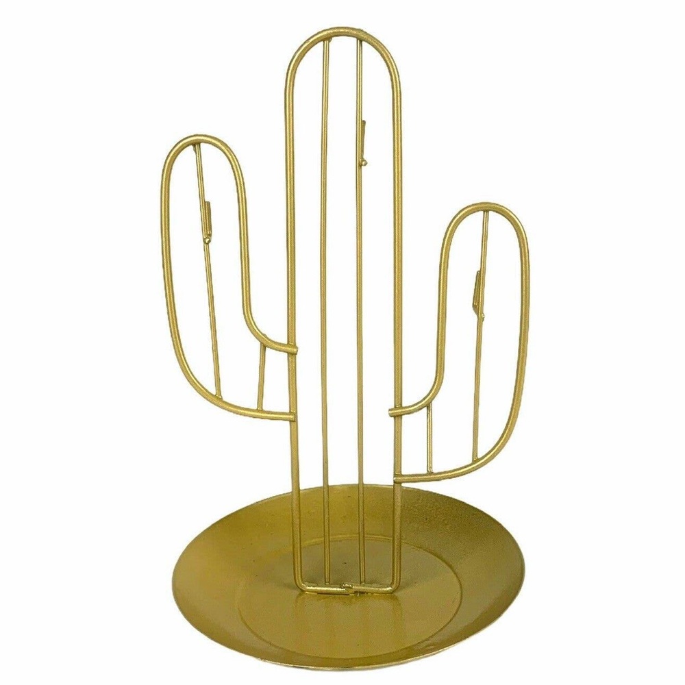 💚3/20$5/25💚GOLD METAL CACTUS JEWELRY RACK
